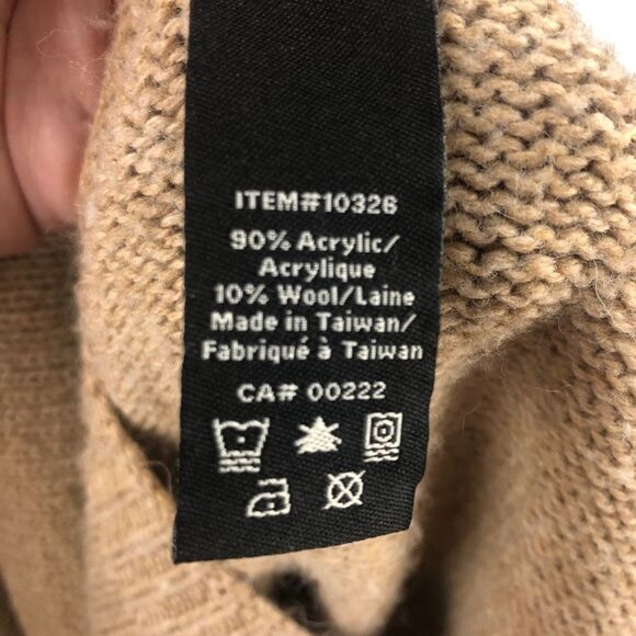 * Jessica Camel Cable Knit Cowl Neck Poncho Sweater - Picture 7 of 7